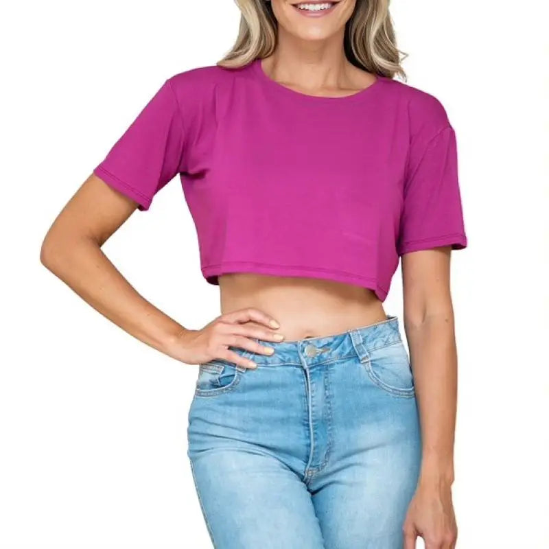 Women's Casual Viscolycra Cropped Blouse