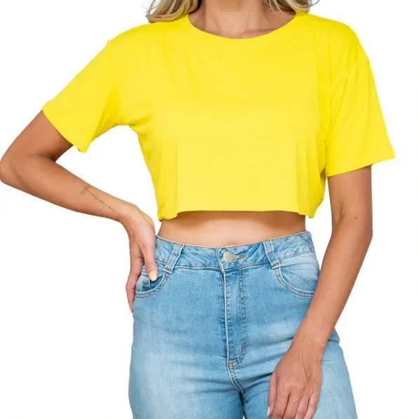 Women's Casual Viscolycra Cropped Blouse