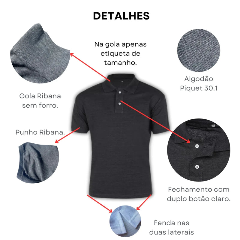 Kit 5 Camisas Polo Pelo Preço de 3