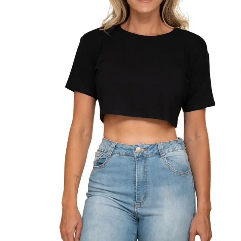 Women's Casual Viscolycra Cropped Blouse