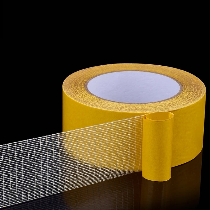 YX 20M Carpet Mesh High Viscosity Transparent Double Sided Tape Glass Grid Fiber Adhesive Tape