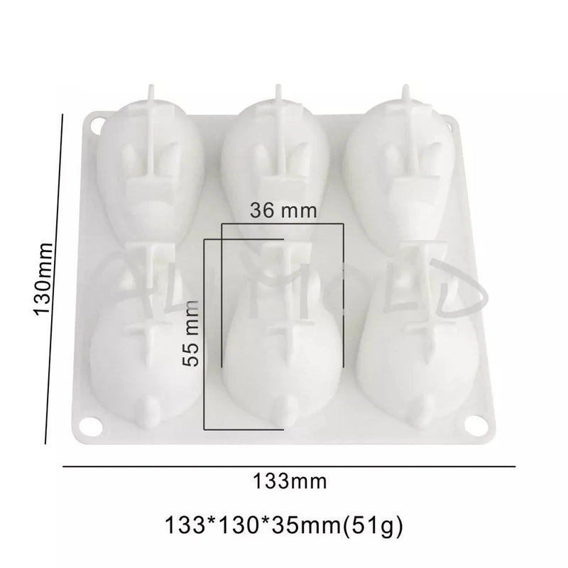 Molde Para Bolo de Silicone Mini Coelho