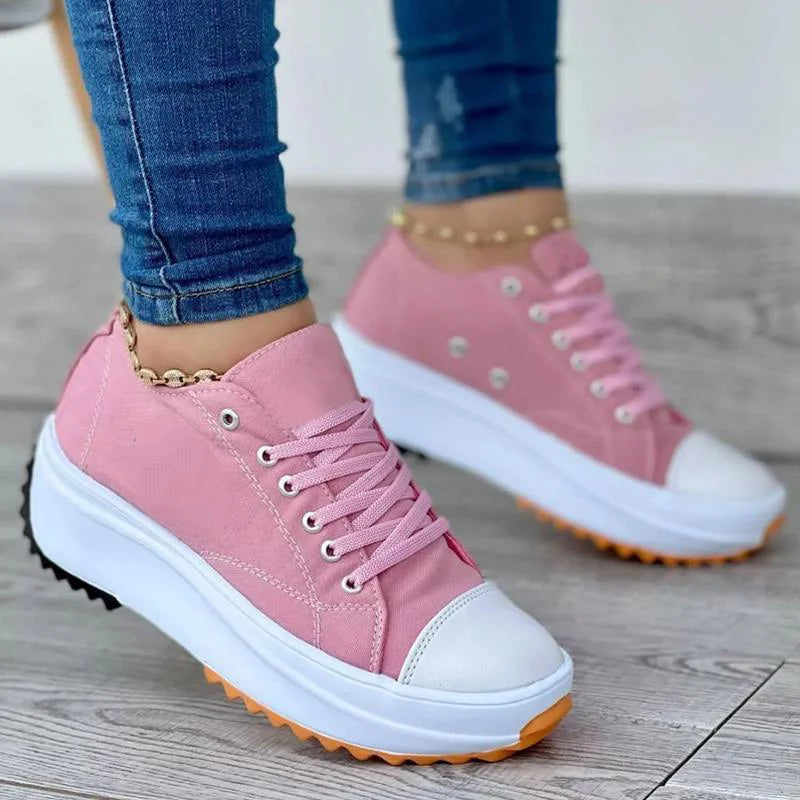 Sapatos de Lona Moda Feminina Treinador
