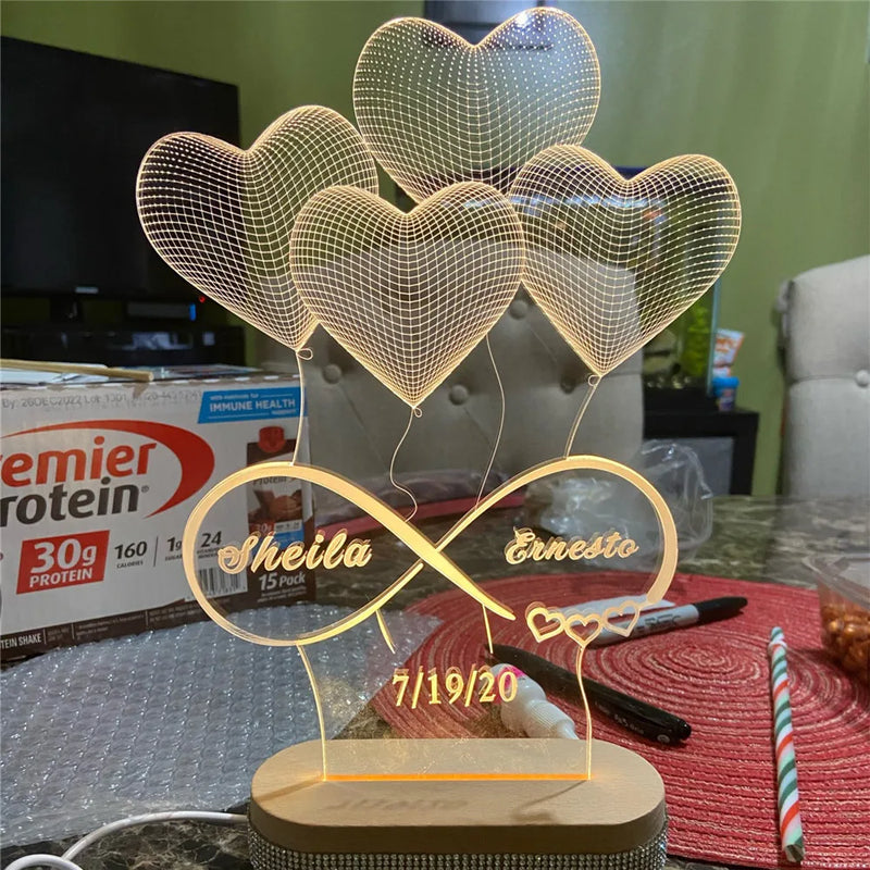 Lâmpada de Ilusão 3D Personalizada