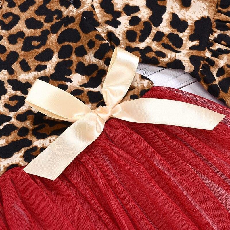 Vestido Estampa Leopardo Saia Tule - Tamanhos de 6 meses a 4 anos